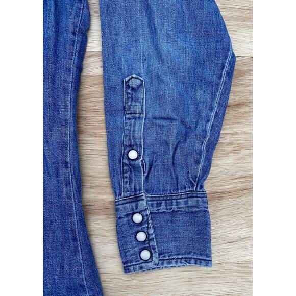 Vtg. 60's 70's Wrangler Denim Pearl Snap Western Shirt PreShrunk Men's USA Made - Picture 2 of 8